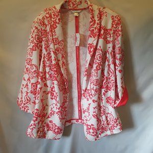 NWT CJ Banks white coral print jacket